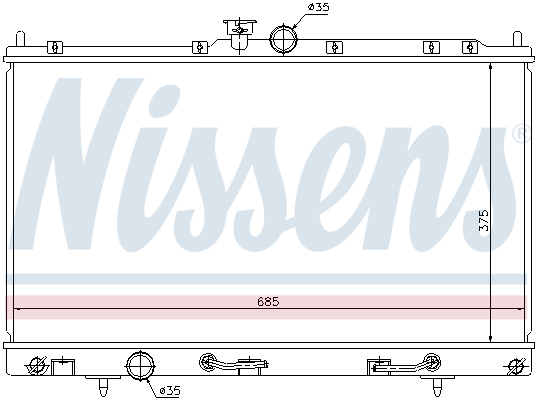 Radiator, engine cooling - 62894 NISSENS