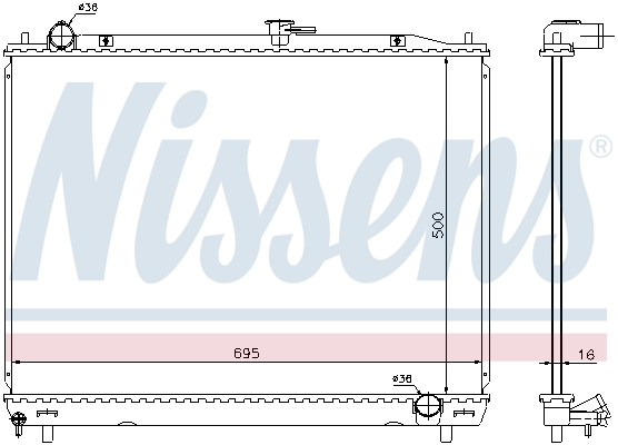 Radiator, engine cooling - 628962 NISSENS