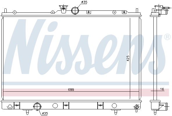 Radiator, engine cooling - 628964 NISSENS