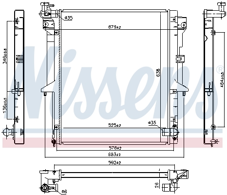 Radiator, engine cooling - 628965 NISSENS