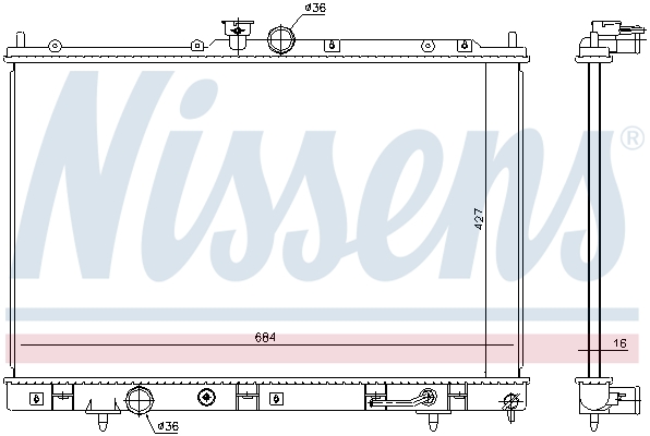 Radiator, engine cooling - 628976 NISSENS