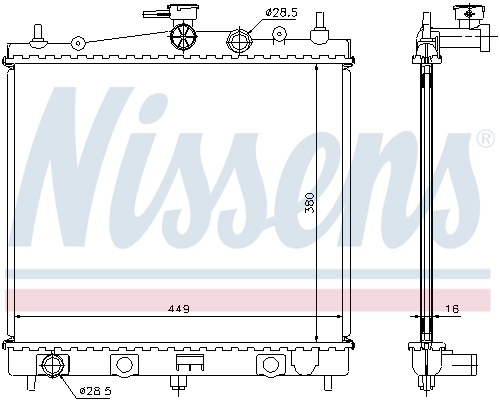 Radiator, engine cooling - 62902A NISSENS
