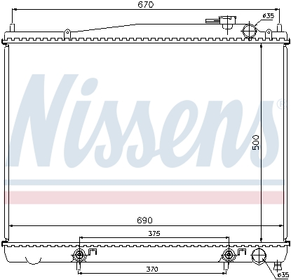 Radiator, engine cooling - 62916 NISSENS