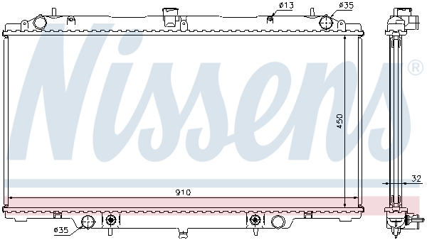 Radiator, engine cooling - 62953A NISSENS