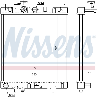 Radiator, engine cooling - 62954 NISSENS