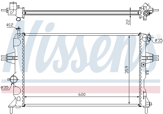 Radiator, engine cooling - 630041 NISSENS