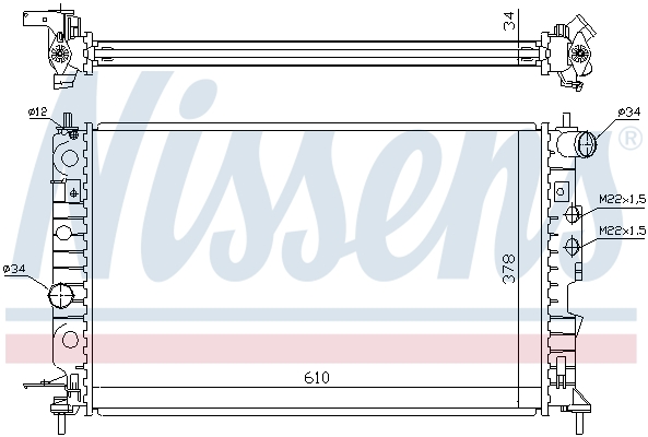 Radiator, engine cooling - 630121 NISSENS