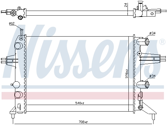 Radiator, engine cooling - 63016 NISSENS