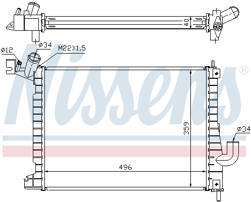 Radiator, engine cooling - 63019A NISSENS