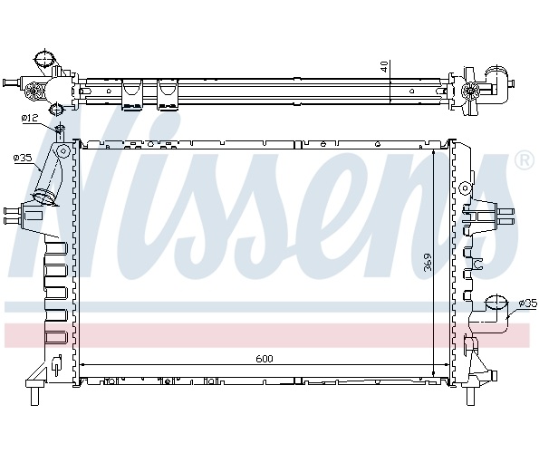 Radiator, engine cooling - 63021A NISSENS