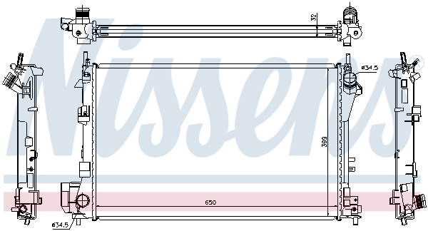 Radiator, engine cooling - 63022A NISSENS