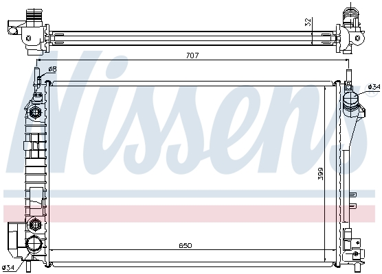 Radiator, engine cooling - 63023A NISSENS
