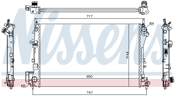 Radiator, engine cooling - 63024A NISSENS