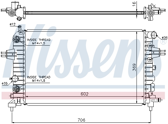 Radiator, engine cooling - 63027A NISSENS