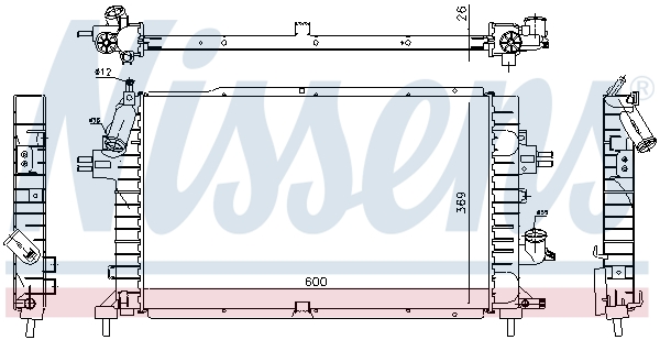 Radiator, engine cooling - 63029A NISSENS
