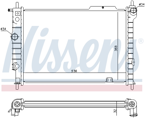 Radiator, engine cooling - 63059 NISSENS