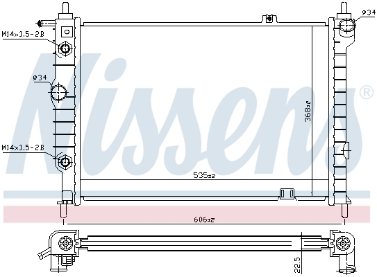 Radiator, engine cooling - 63061 NISSENS