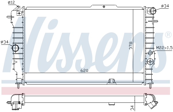 Radiator, engine cooling - 630631 NISSENS