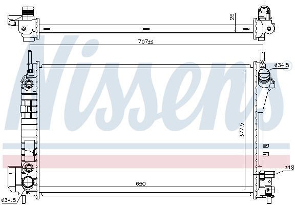 Radiator, engine cooling - 630703 NISSENS
