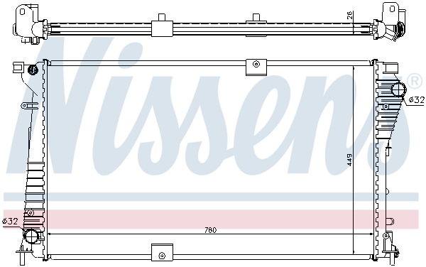 Radiator, engine cooling - 630709 NISSENS