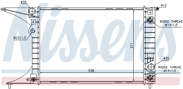 Radiator, engine cooling - 63071 NISSENS