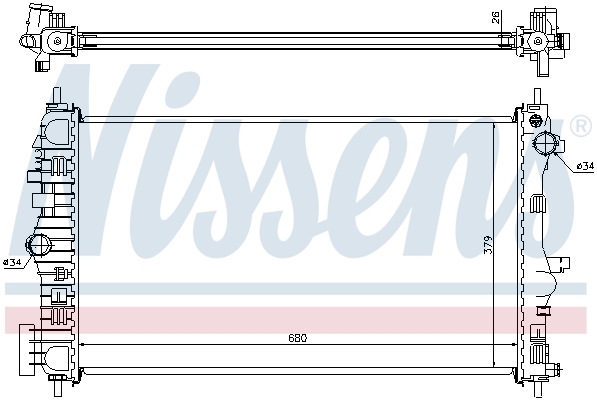 Radiator, engine cooling - 630714 NISSENS