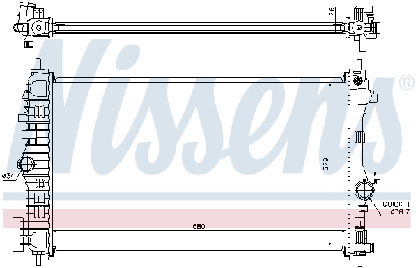 Radiator, engine cooling - 630716 NISSENS