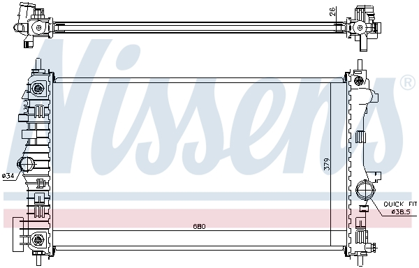Radiator, engine cooling - 630717 NISSENS