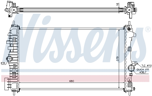 Radiator, engine cooling - 630718 NISSENS