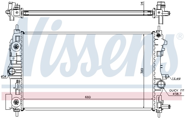 Radiator, engine cooling - 630724 NISSENS