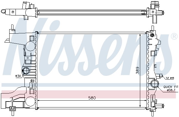 Radiator, engine cooling - 630725 NISSENS
