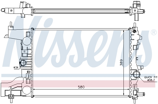 Radiator, engine cooling - 630726 NISSENS
