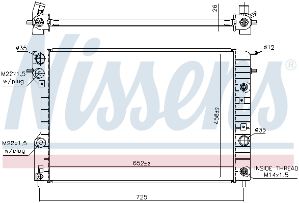 Radiator, engine cooling - 63072A NISSENS