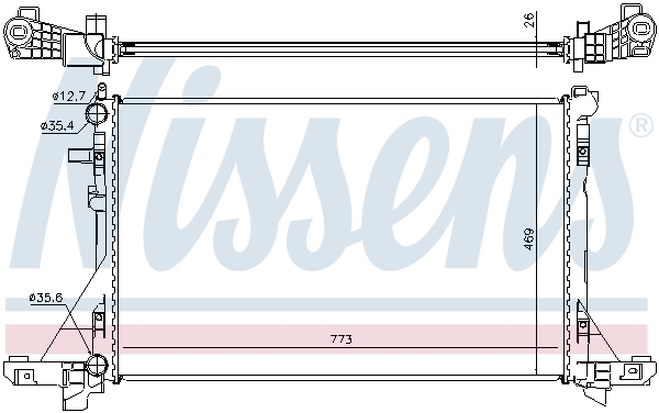 Radiator, engine cooling - 630732 NISSENS