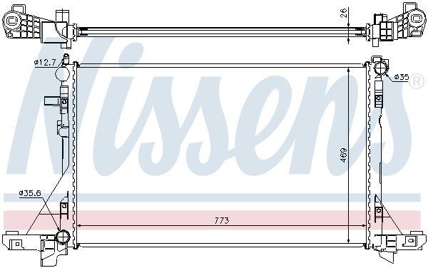 Radiator, engine cooling - 630733 NISSENS