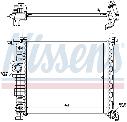 Radiator, engine cooling - 630737 NISSENS