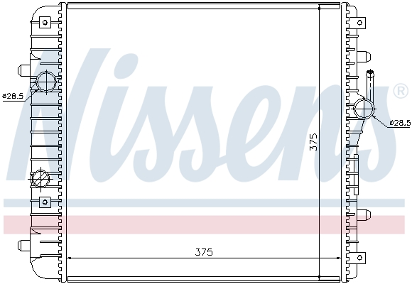 Radiator, engine cooling - 630738 NISSENS