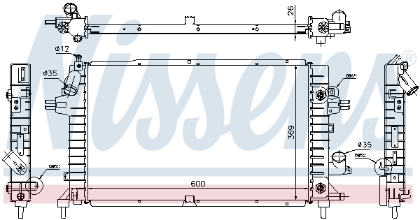 Radiator, engine cooling - 630739 NISSENS