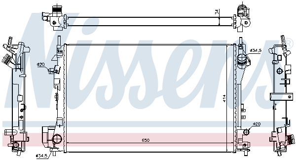 Radiator, engine cooling - 630742 NISSENS