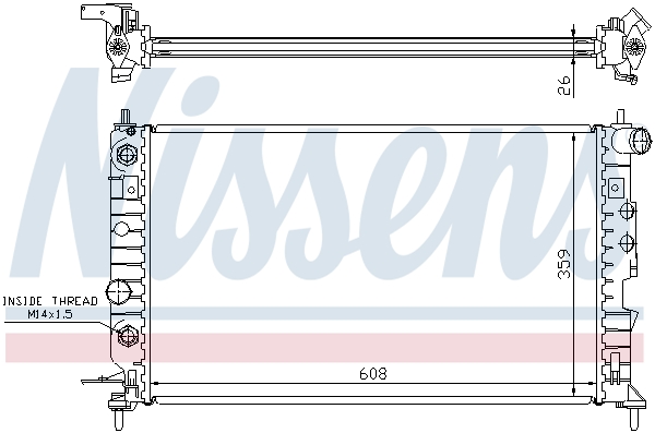 Radiator, engine cooling - 630771 NISSENS