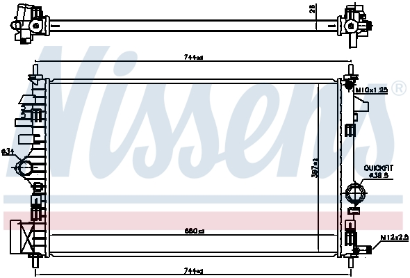 Radiator, engine cooling - 630773 NISSENS