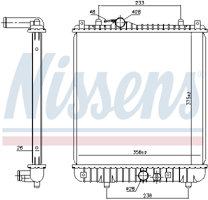 Radiator, engine cooling - 630787 NISSENS