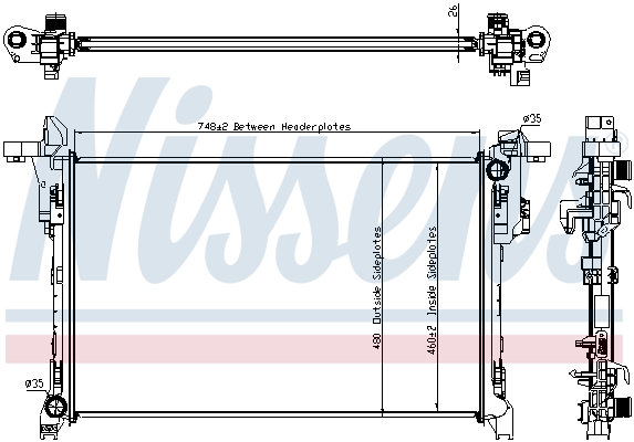 Radiator, engine cooling - 630792 NISSENS