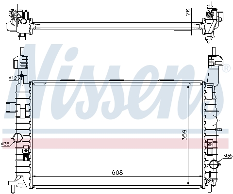 Radiator, engine cooling - 63087A NISSENS