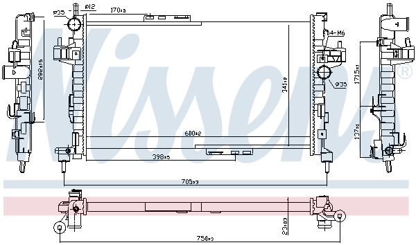 Radiator, engine cooling - 63094 NISSENS