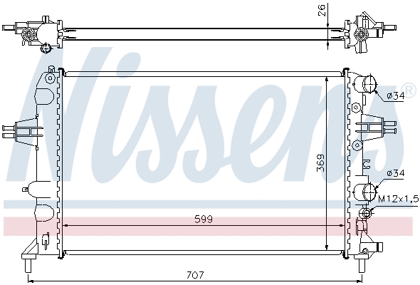 Radiator, engine cooling - 63095A NISSENS