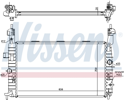 Radiator, engine cooling - 63096 NISSENS