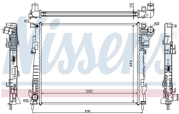 Radiator, engine cooling - 63122 NISSENS