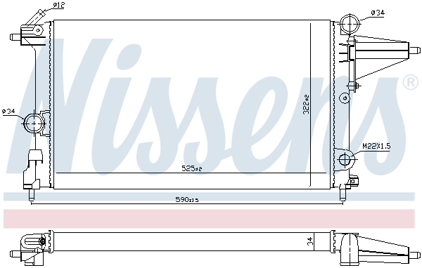 Radiator, engine cooling - 632231 NISSENS