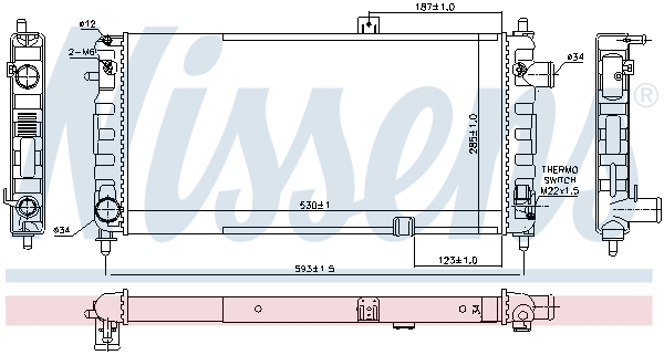 Radiator, engine cooling - 63241 NISSENS